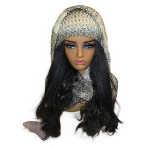 Handmade Crochet Infinity Scarf & Hat W/Satin Lining